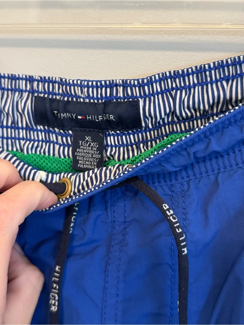 Tommy Hilfiger Royal Blue Men's Swim Trunks with Contrast Trim